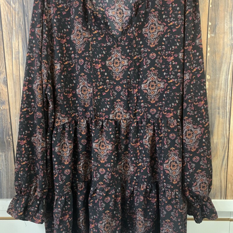 Black Orange Pattern Shirt, Size: XL