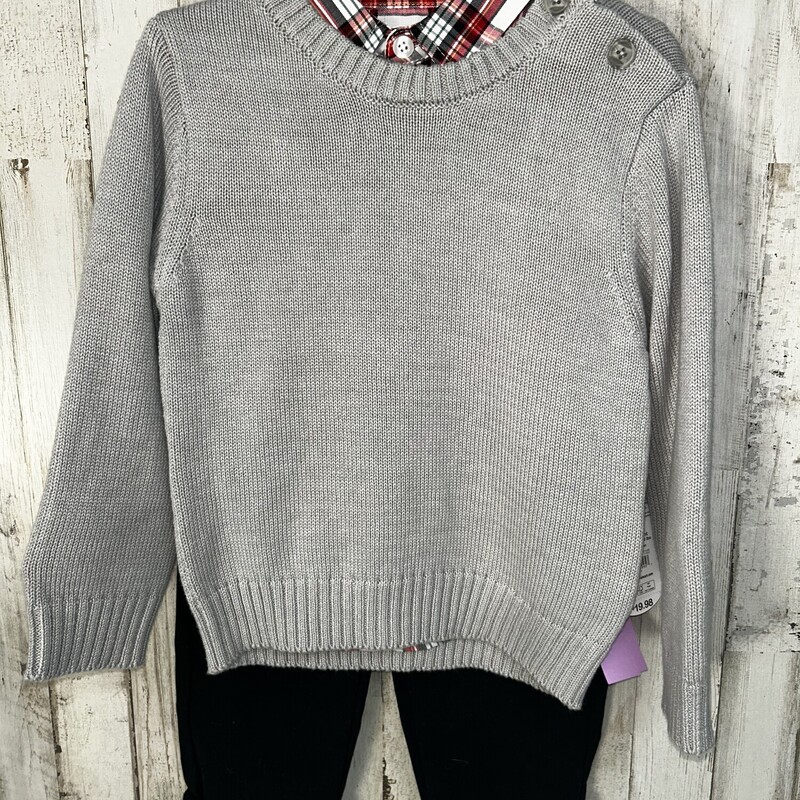 NEW 2T 3pc Sweater Set, Grey, Size: Boy 2T-4T