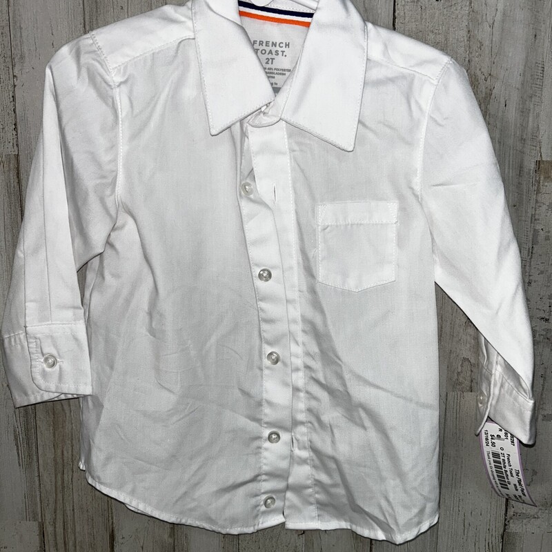 2T White Button Up, White, Size: Boy 2T-4T