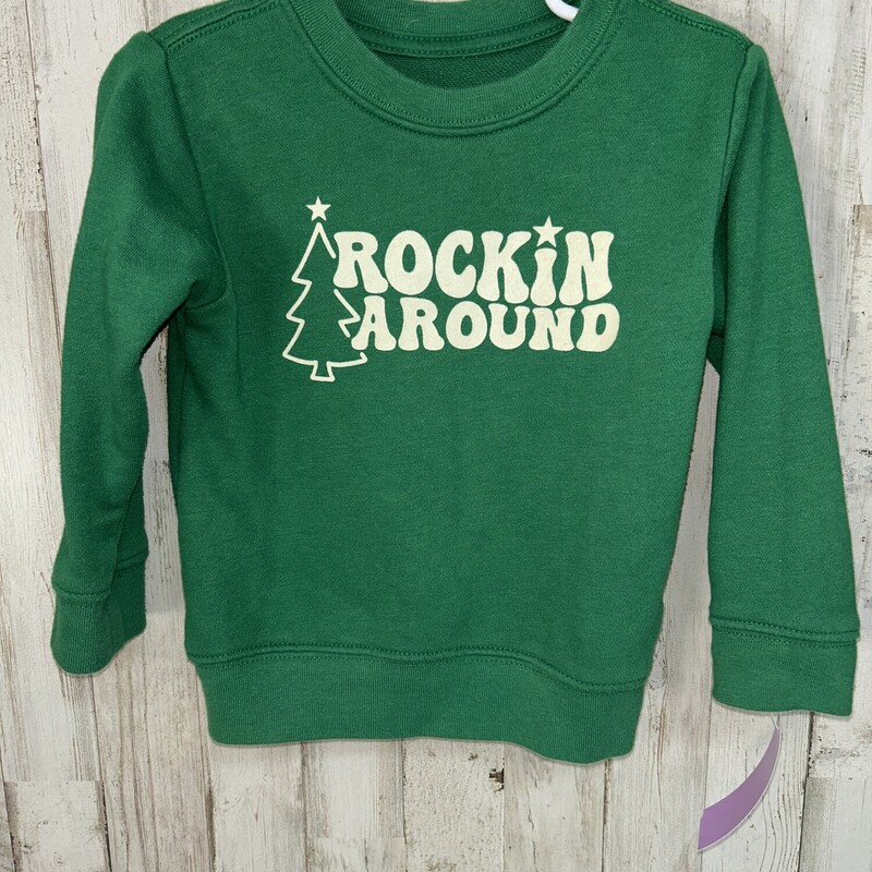 2T Rockin Around Sweatshi, Green, Size: Boy 2T-4T