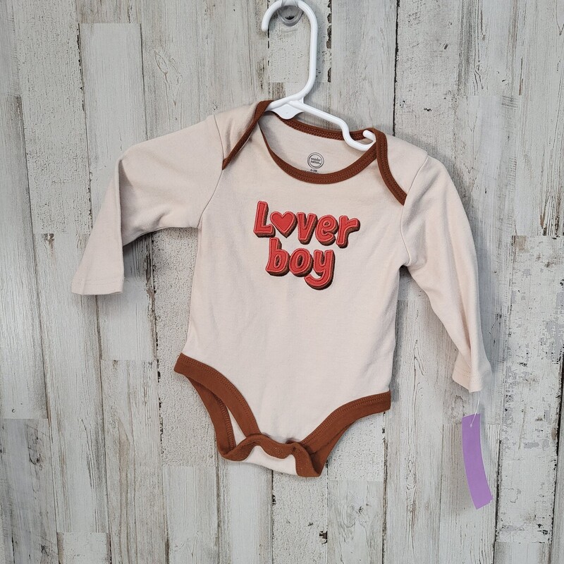 0/3M Lover Boy Onesie, Beige, Size: Boy 0-9m