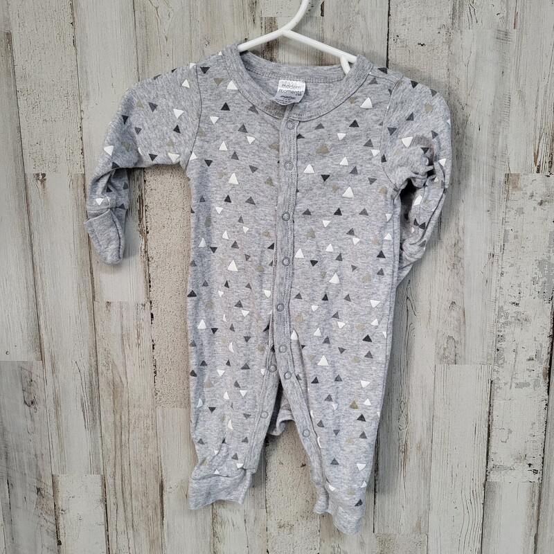 0/3M Grey Printed Romper, Grey, Size: Boy 0-9m