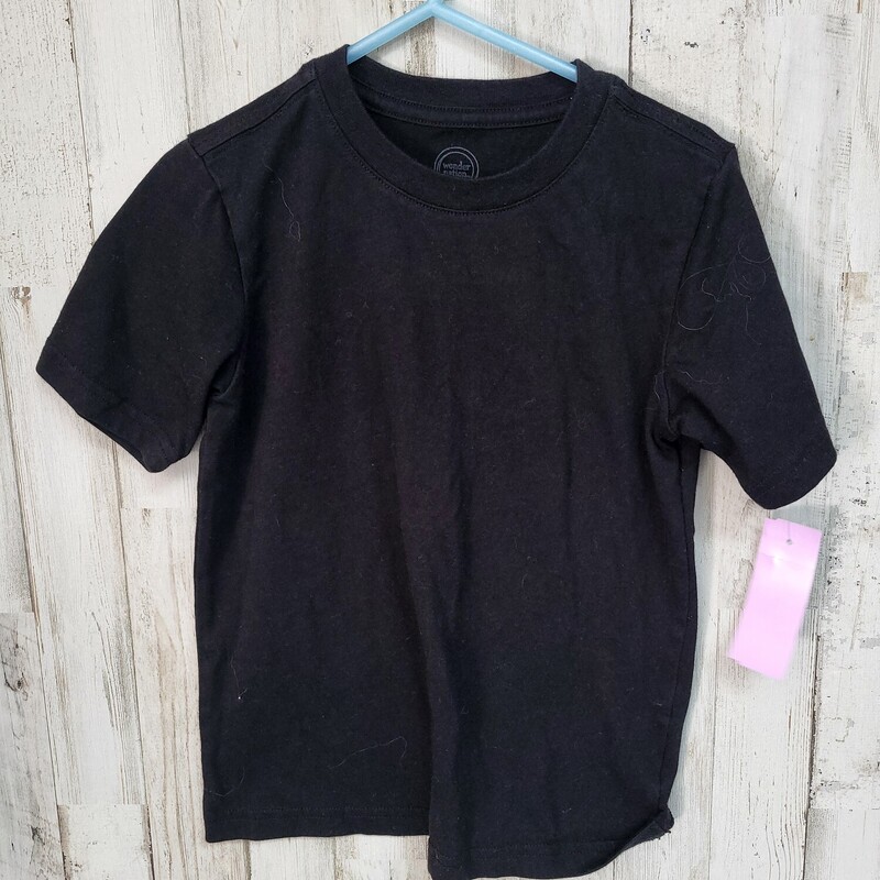 4/5 Black Cotton Tee, Black, Size: Boy 2T-4T