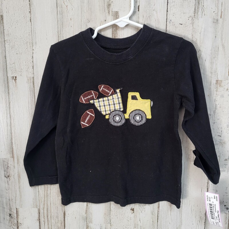 3T Black Football Truck T, Black, Size: Boy 2T-4T