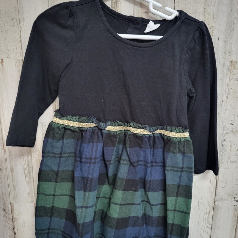 3 Black Plaid Dress, Black, Size: Girl 3T