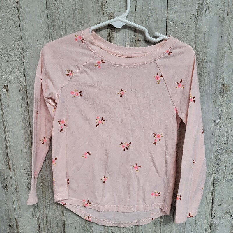 3T Pink Flower Longsleeve, Pink, Size: Girl 3T