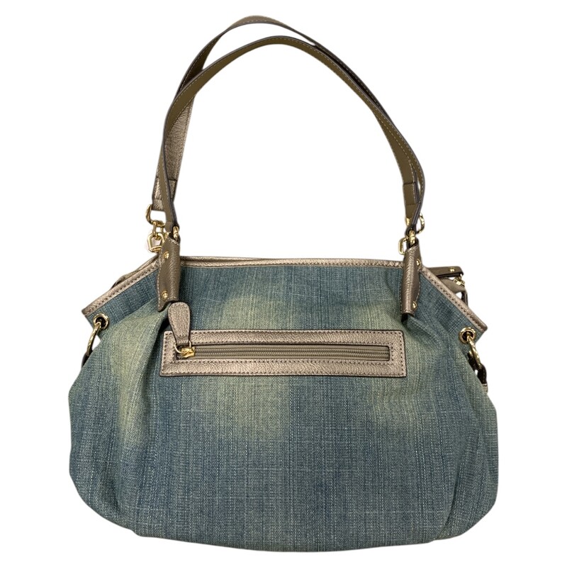 Purse, Blue/gol, Size: None