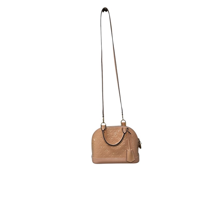 Louis Vuitton Alma BB Rose Ballerine<br />
<br />
Date Code: FL1166<br />
<br />
Dimensions:<br />
Length: 9.25 in<br />
Height: 7 in<br />
Width: 4.75 in<br />
Drop: 3.5 in<br />
Long Strap: 23 in<br />
<br />
In very good condition. Discoloration throughout the handbag.<br />
<br />
Does not come with the original dust bag or box.