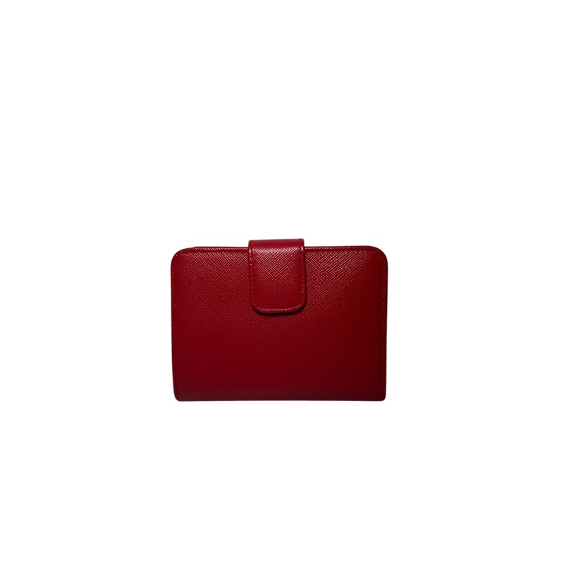 Prada Portafoglio Lamp Red Wallet

Factory Code: 107F

Dimensions:
Height : 3.54 in.
Depth : 1.18 in.
Width : 14cm

In very good condition. Light wear theoughout the wallet.

Comes with original dust bag and box.