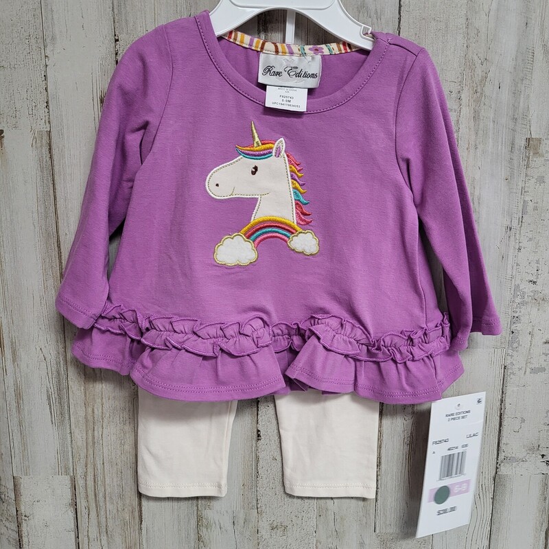 6/9M NEW Purple Unicorn S, Purple, Size: Girl 6-12m