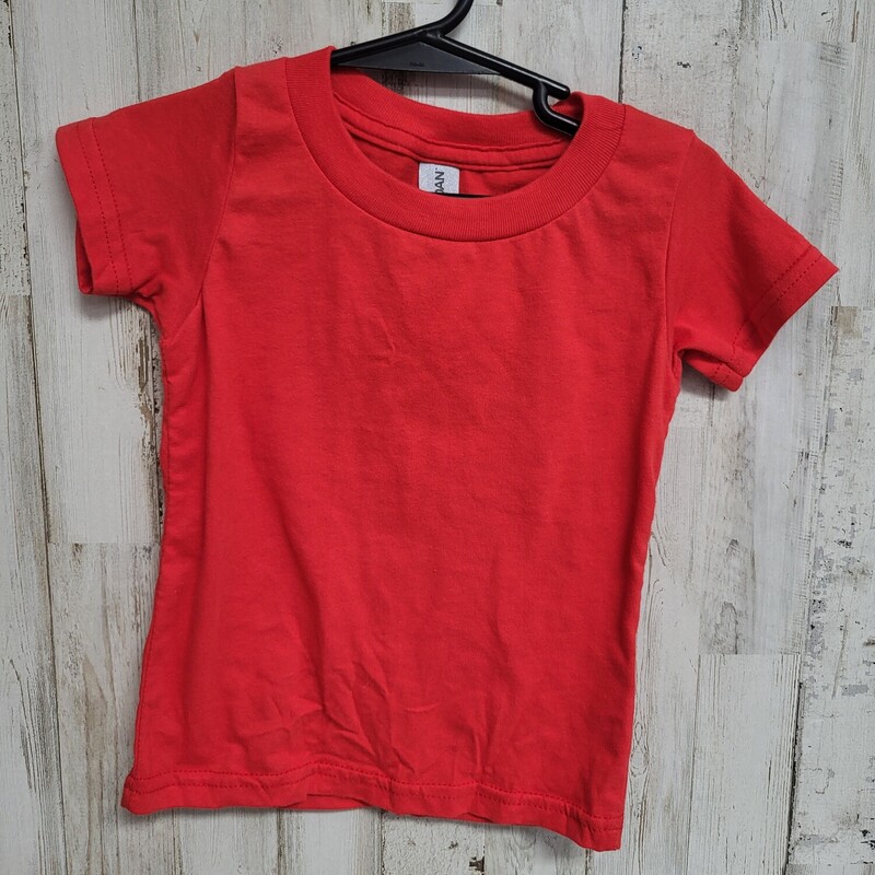 2T Red Cotton Tee, Red, Size: Girl 2T