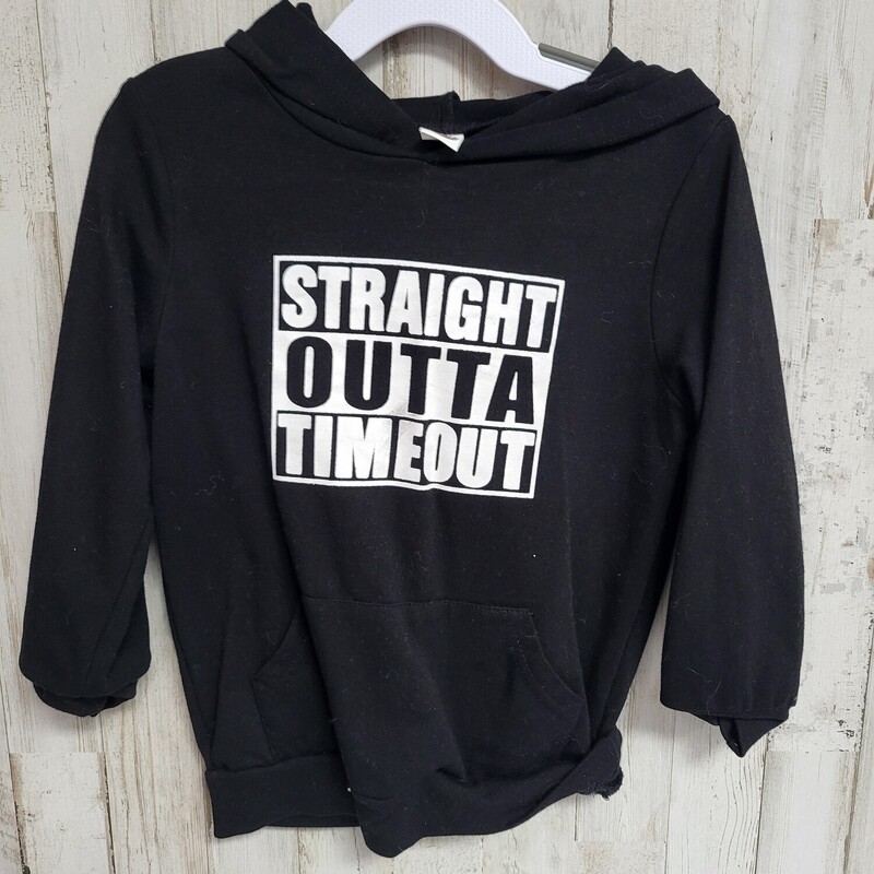 4T Staight Outta Timeout, Black, Size: Girl 4T