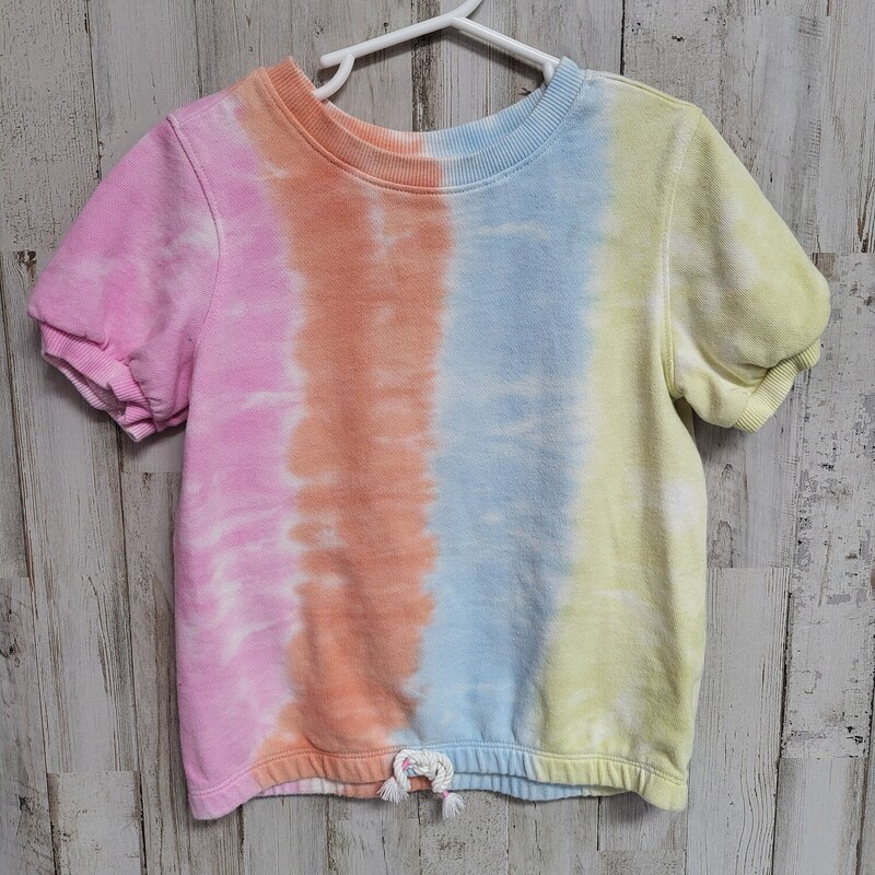 4T Tie Dye Sweatshirt Tee, Yellow, Size: Girl 4T