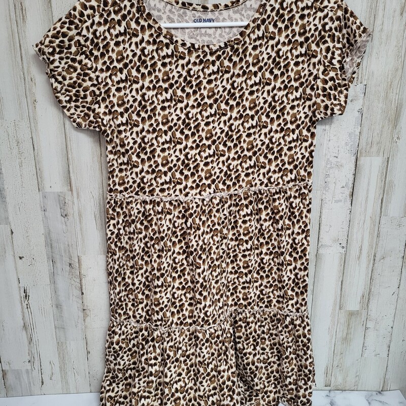 14/16 Leopard Print Dress, White, Size: Girl 10 Up