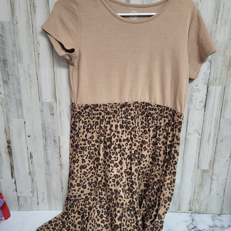 18 Tan Knit Leopard Dress, Tan, Size: Girl 10 Up