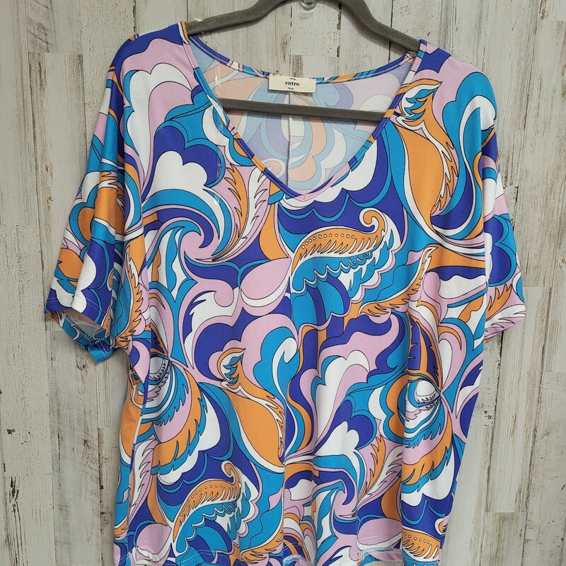 S Blue Printed Top, Blue, Size: Ladies S