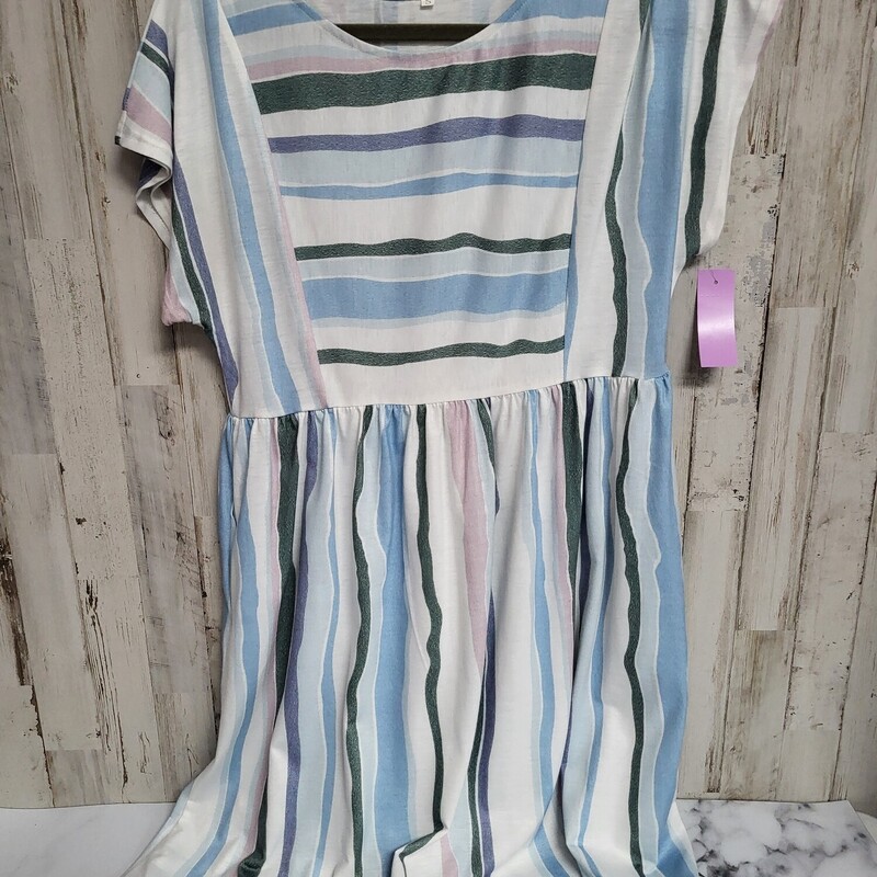 S Blue Striped Dress, Blue, Size: Ladies S