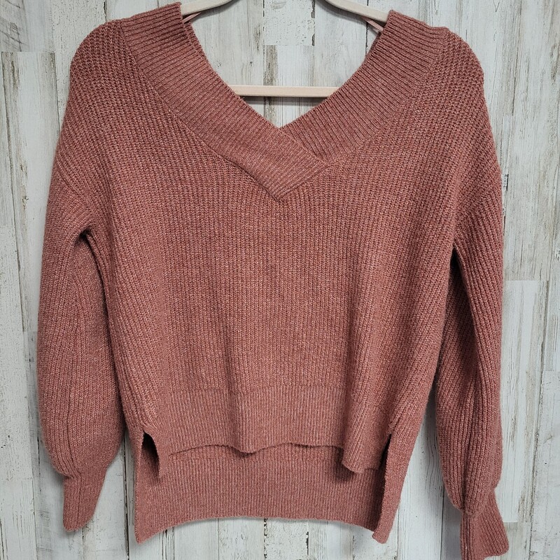 S Red Print Knit Sweater