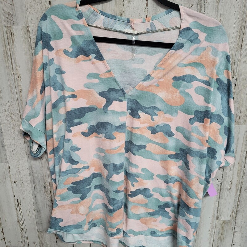 M Pink Camo Print Top, Pink, Size: Ladies M