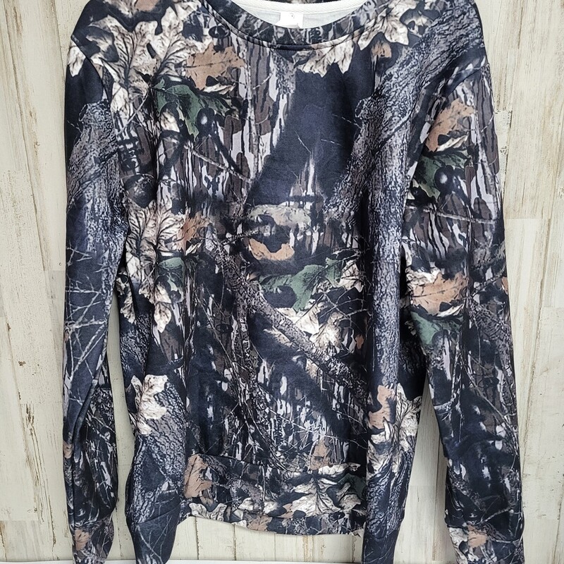 M Camo Sweatshirt, Black, Size: Ladies M