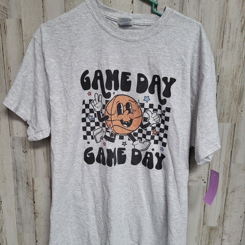 L Game Day Basketball Tee, Grey, Size: Ladies L