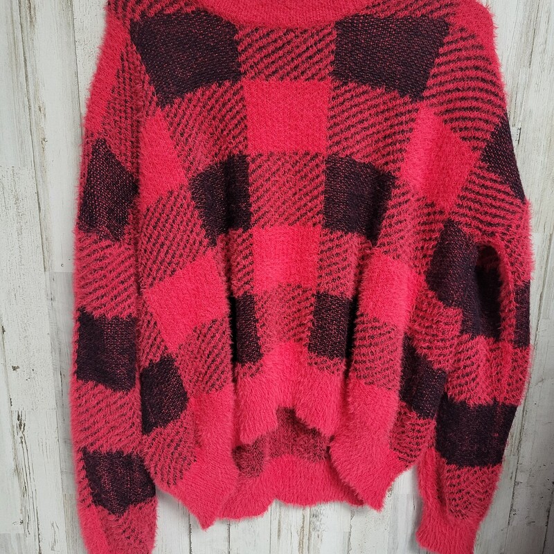 XL Fuzzy Plaid Sweater