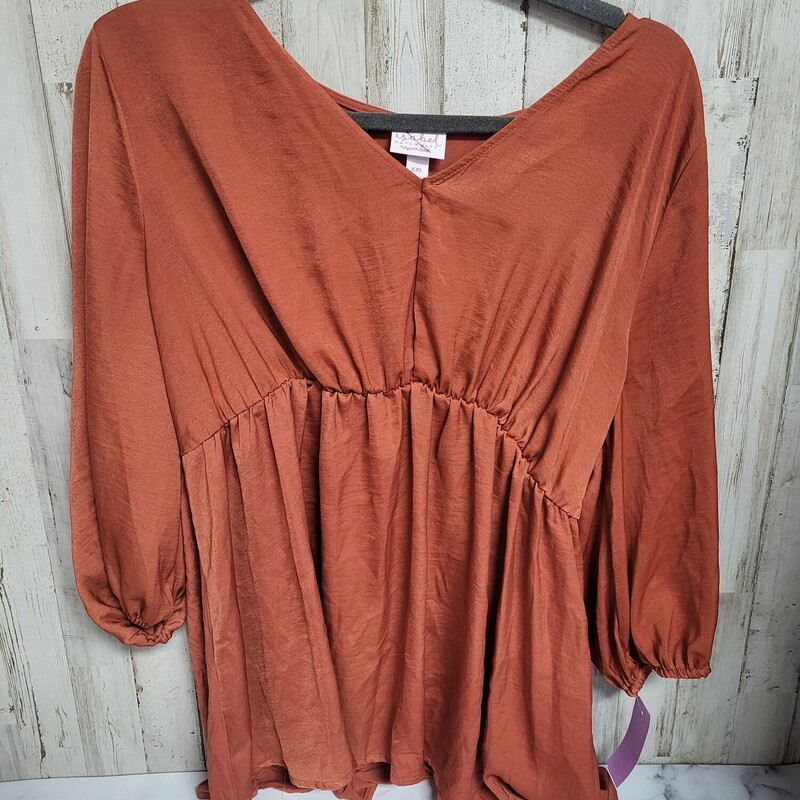 2X Rust Satin Top