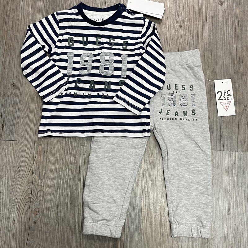 Guess Clothing Set, Grey/nav, Size: 12M
NEW