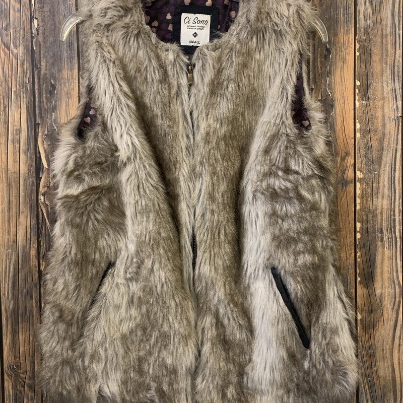 Faux Fur Vest, Size: S