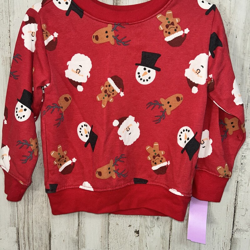 2T Red Santa Sweatshirt