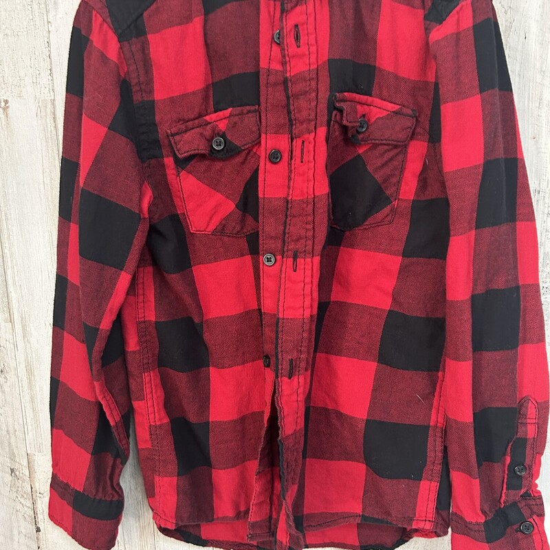 7/8 Buffalo Plaid Flannel, Red, Size: Boy 5-8