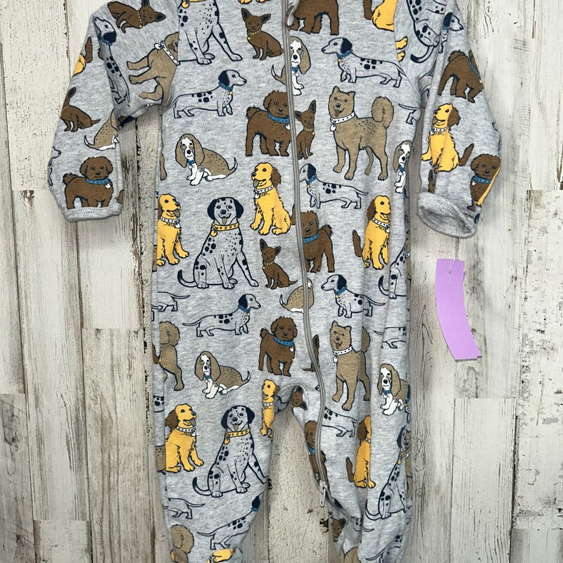 6/9M Grey Dog Sleeper, Grey, Size: Boy 0-9m