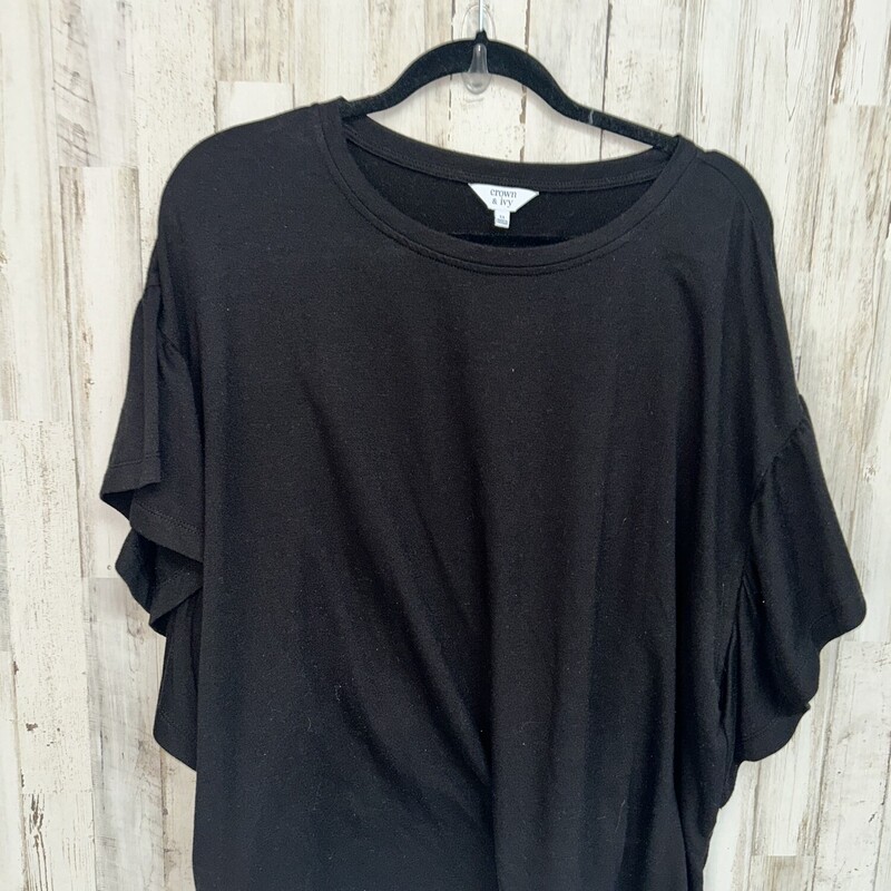 2X Black Ruffle Sleeve To