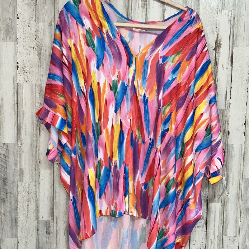 3X Multicolor Feather Top