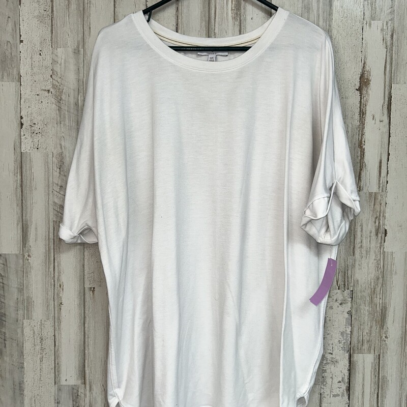 3X White Cuff Sleeve Tee