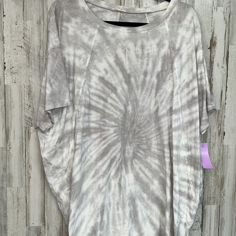 S Grey Tie Dye Pocket Top