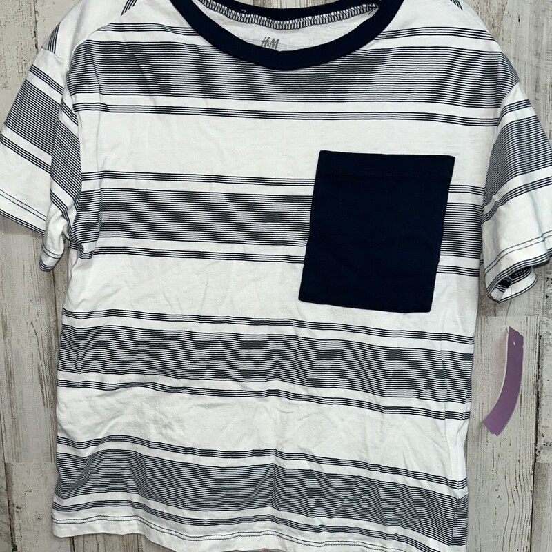 6/7 Navy Stripe Pocket Te