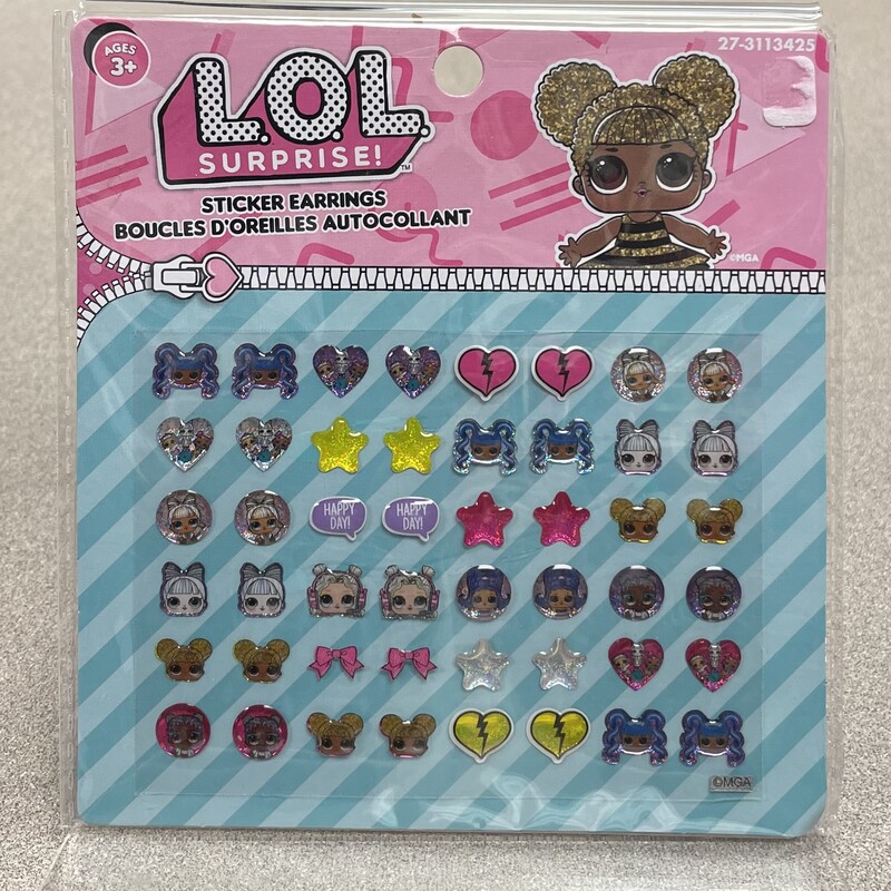 Lol Sticker Earings, Multi, Size: NEW