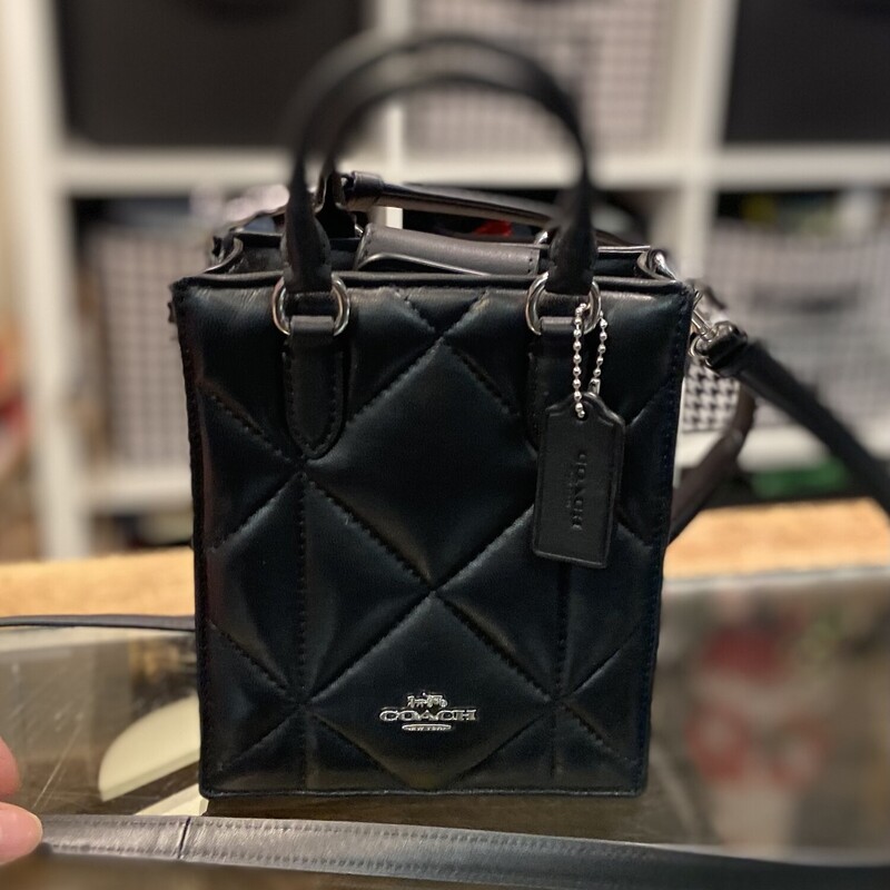 NWT Blk Lther Mini Tote<br />
Black<br />
Size: R $398