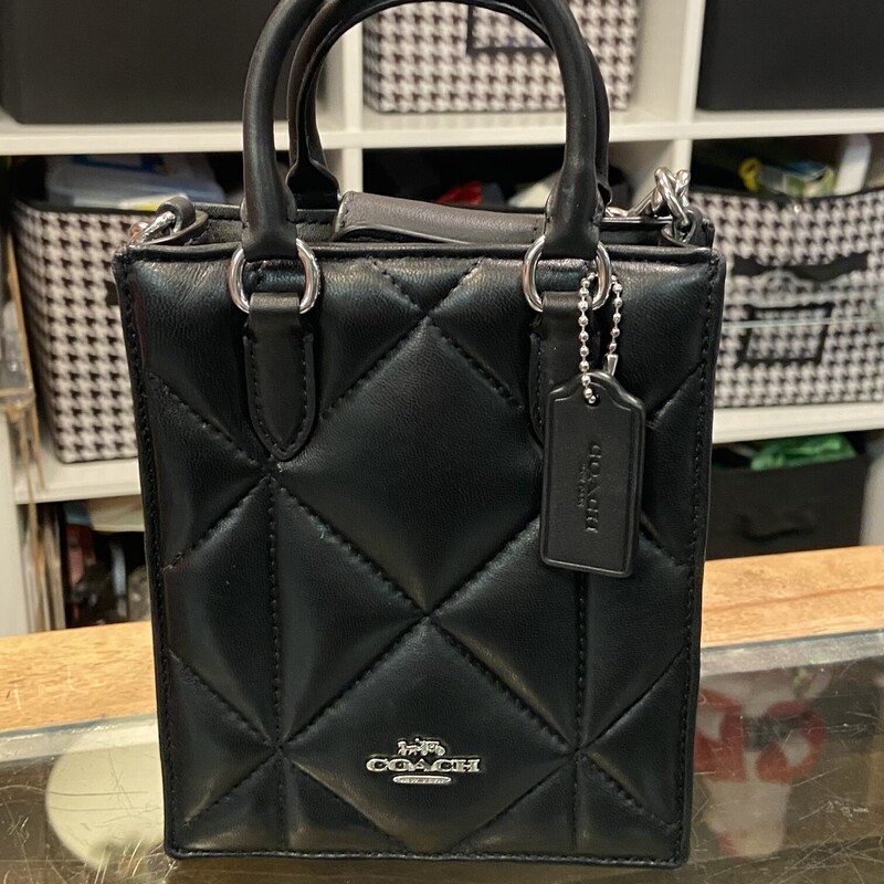 NWT Blk Lther Mini Tote