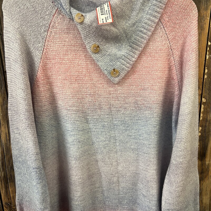 Pink-Purple Button Collar, Sweater