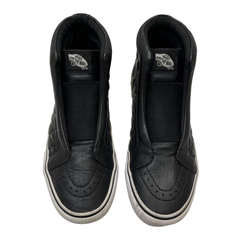 Vans Quilted Karl Lagerfeld High Tops<br />
Comfort Stretch Band for Easy Slip On and Off<br />
Color: Black<br />
Size: 7