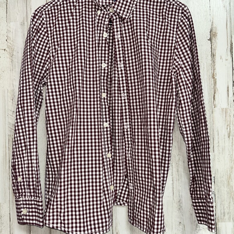 12 Maroon Plaid Button Up