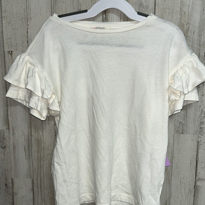 7/8 White Ruffled Tee