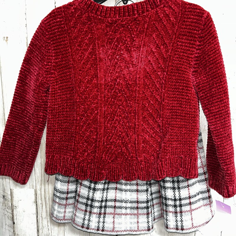 4T 2pc Red Sweater/Skirt