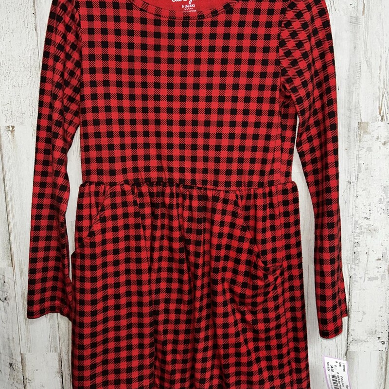 6/6X Red Plaid Cotton Dre