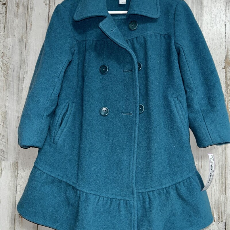 5 Teal Button Coat