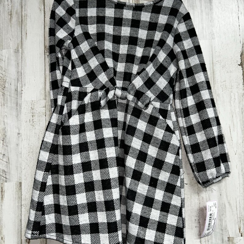 4T Grey Plaid Knit Dress