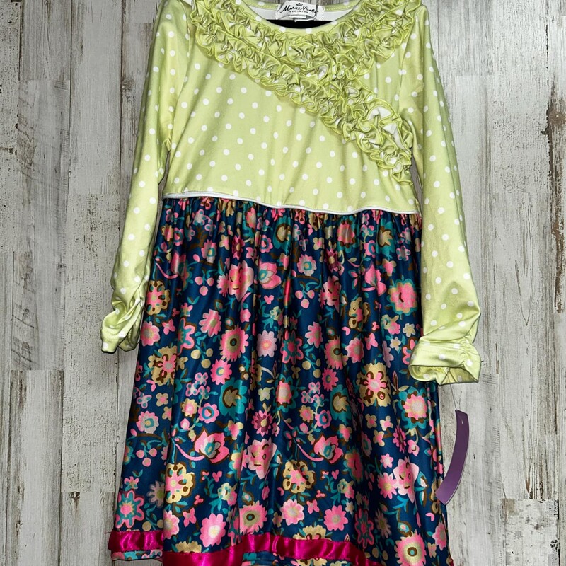 4/5 Lime Floral Ruffle Dr