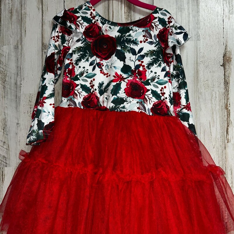 3 Red Floral Tutu Dress